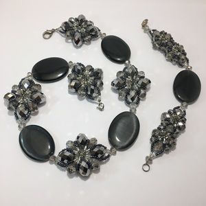 Anthropologie Beaded Necklace&Bracelet Set